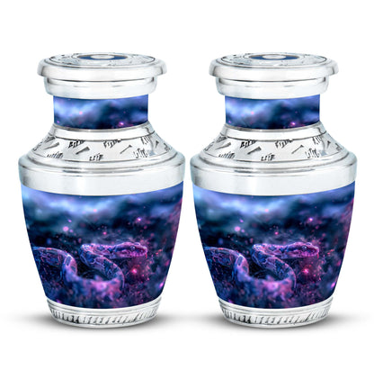 Blue Personalized Snake Cremation Urn for Human Ashes - 10-inch, 200 cu in - Yatskia