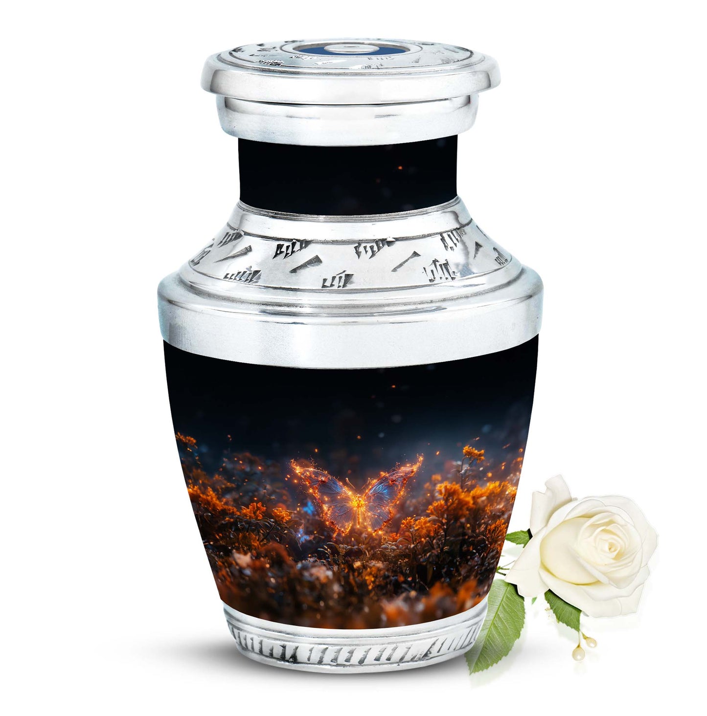 Personalized Butterfly Cremation Urn for Mom - 10-inch, 200 cu in - Yatskia