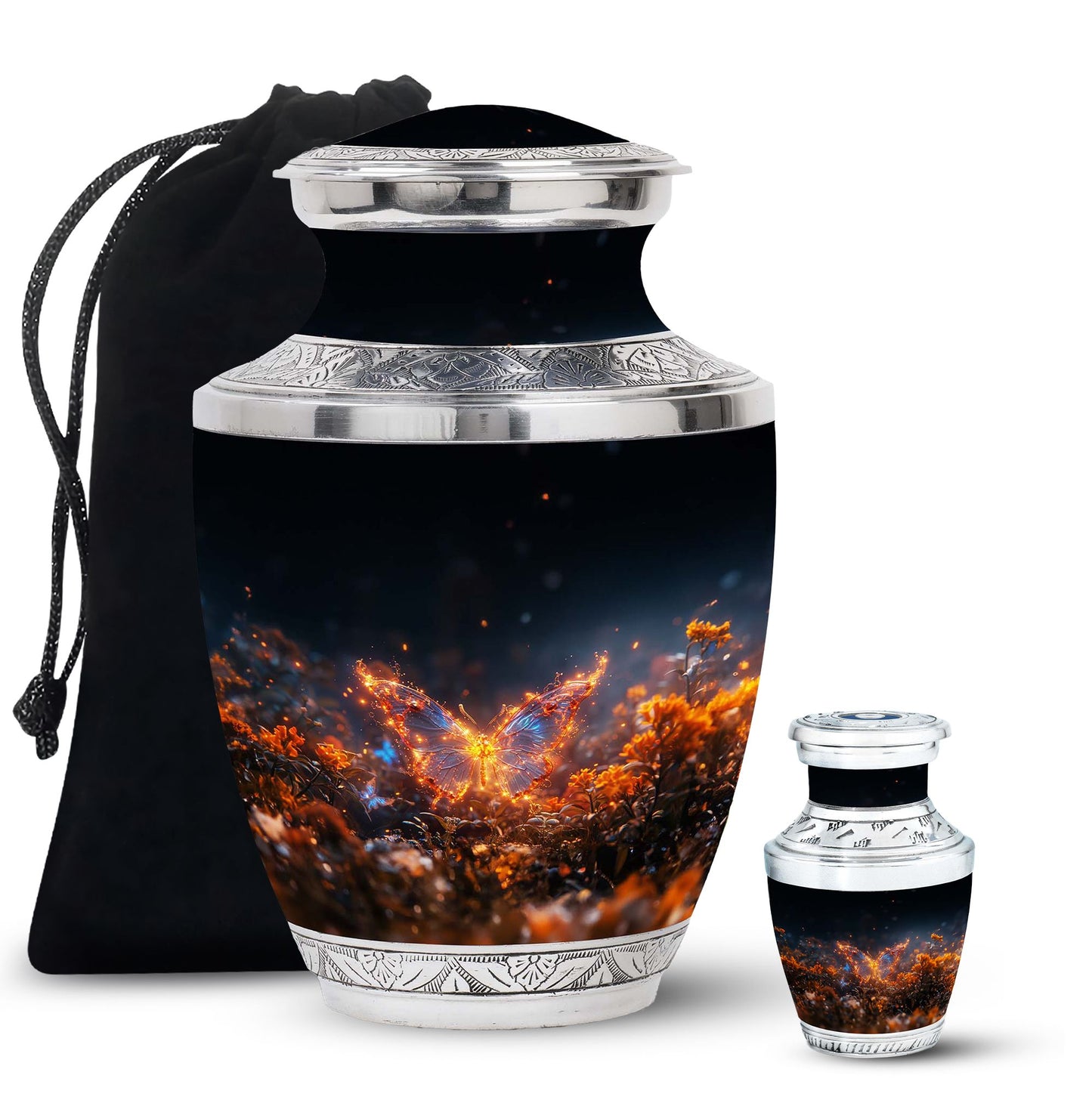 Personalized Butterfly Cremation Urn for Mom - 10-inch, 200 cu in - Yatskia