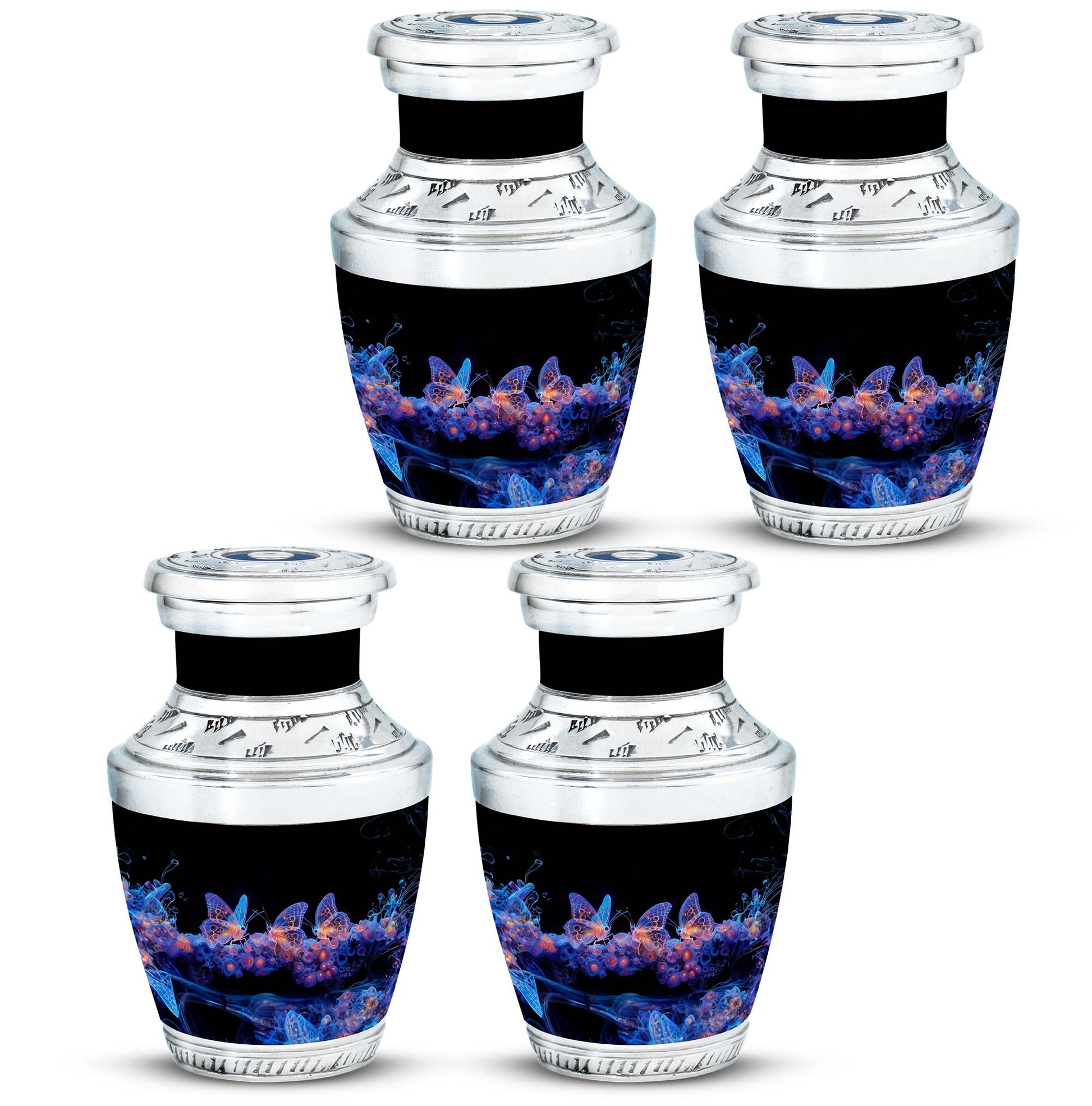 Neon Butterfly Nebula Black Urns - Butterfly Urns For Memorial