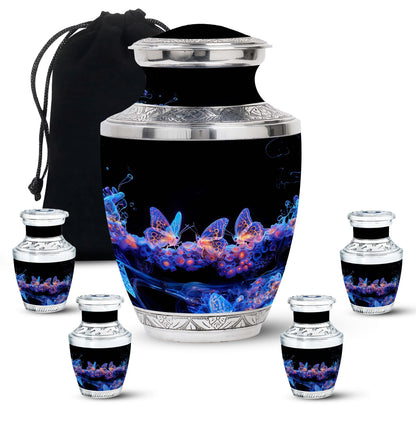 Personalized Butterfly Cremation Urn for Human Ashes - 10-inch, 200 cu in - Yatskia