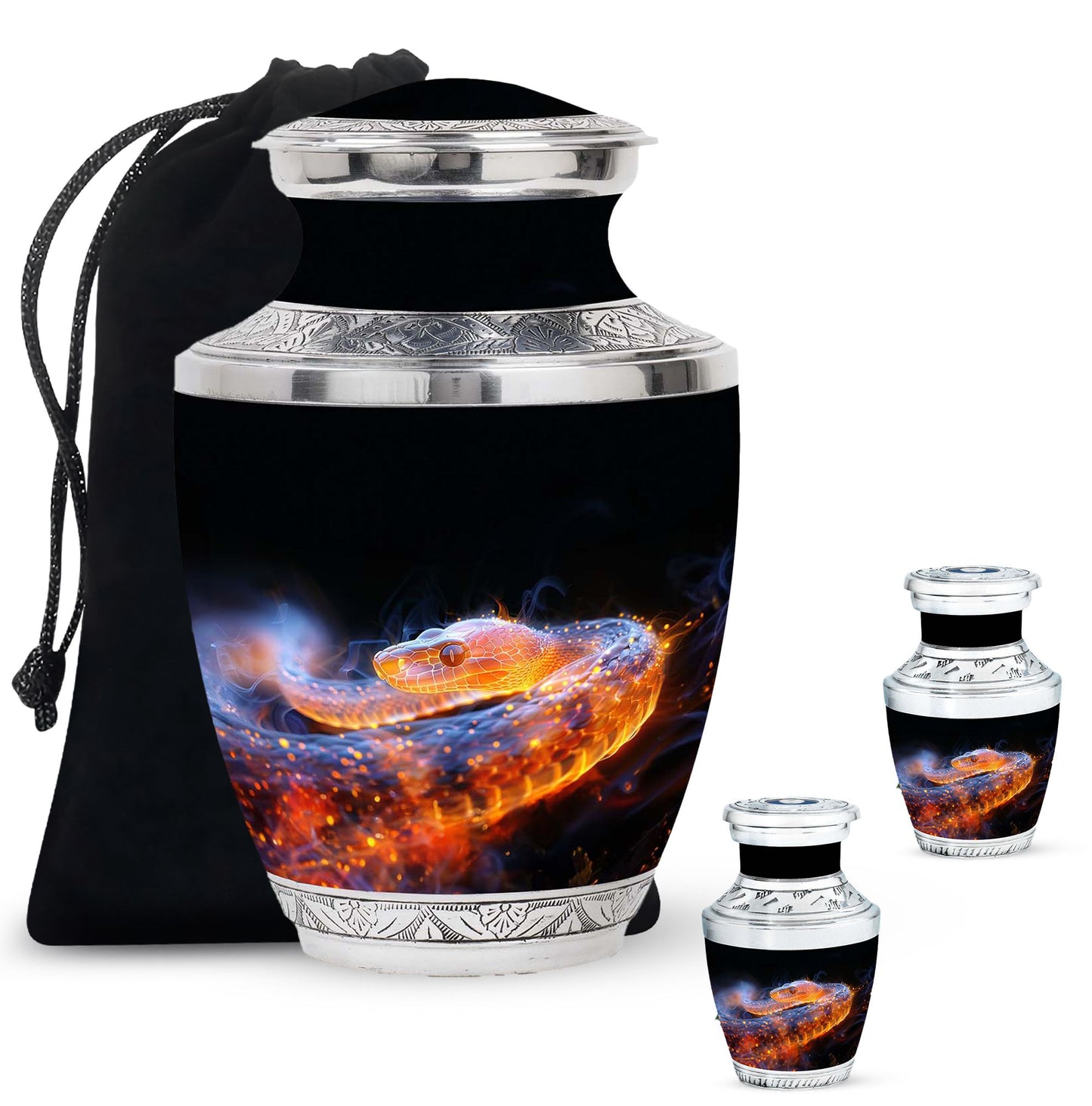Personalized Snake Cremation Urn for Adult - 10-inch, 200 cu in - Yatskia