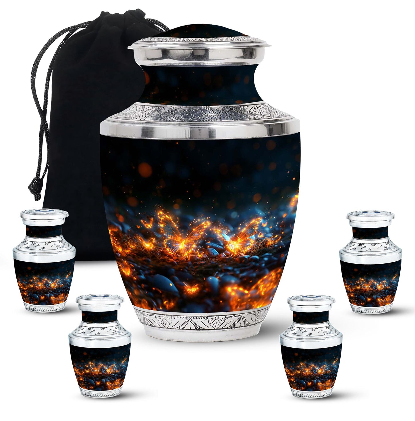 Personalized Butterfly Cremation Urn for Adult - 10-inch, 200 cu in - Yatskia