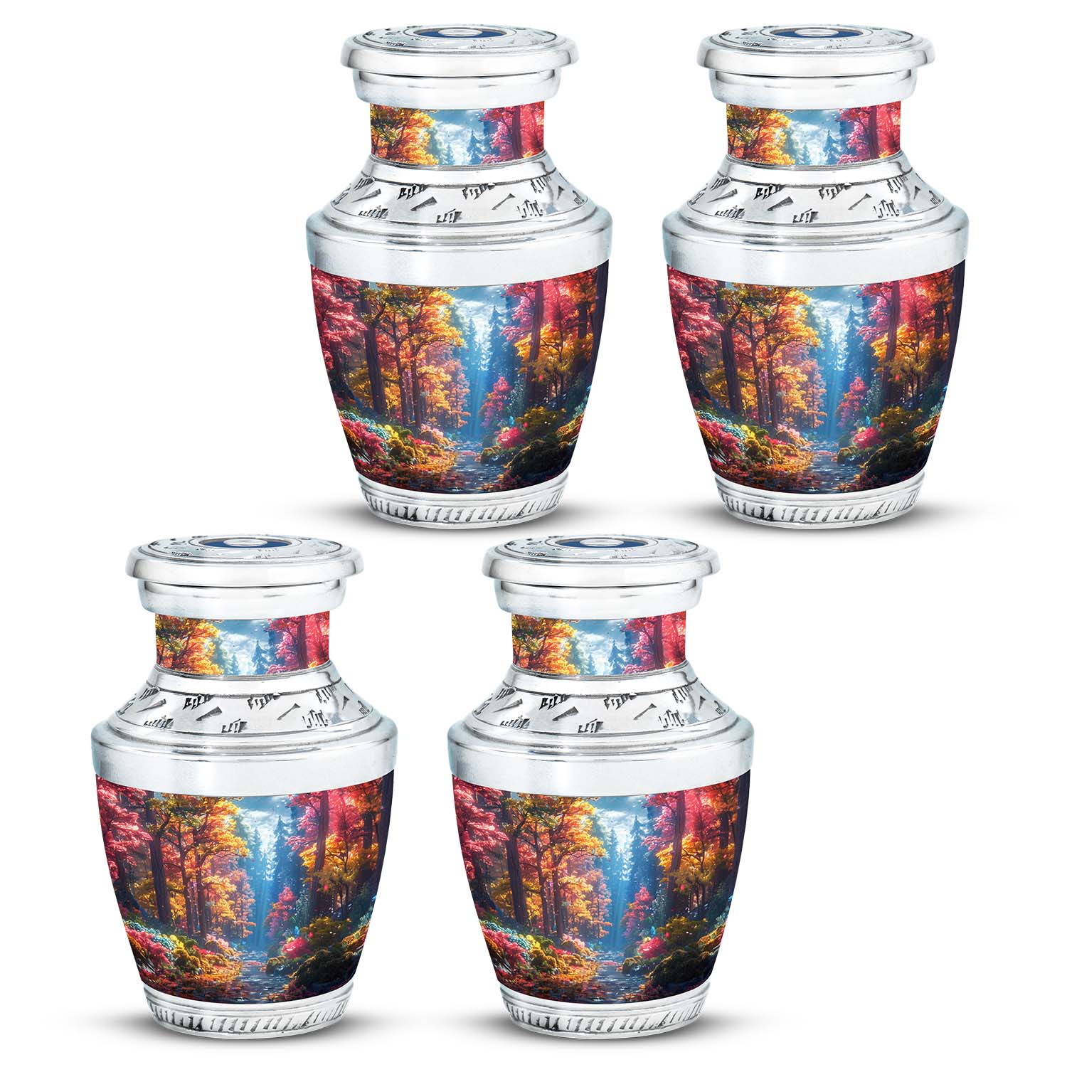 Beautiful Forest Cremation Urn - Large Decorative Urn For Human Ashes