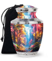 Beautiful Forest Cremation Urn - Large Decorative Urn For Human Ashes