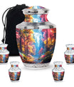 Beautiful Forest Cremation Urn - Large Decorative Urn For Human Ashes
