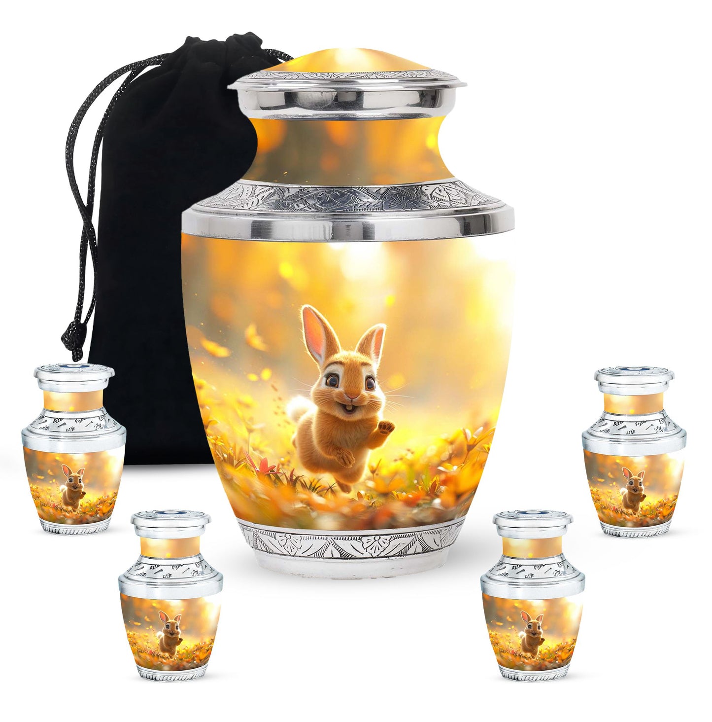 Personalized Rabbit Cremation Urn for Pet Ashes - 10-inch, 200 cu in - Yatskia