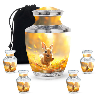 Personalized Rabbit Cremation Urn for Pet Ashes - 10-inch, 200 cu in - Yatskia