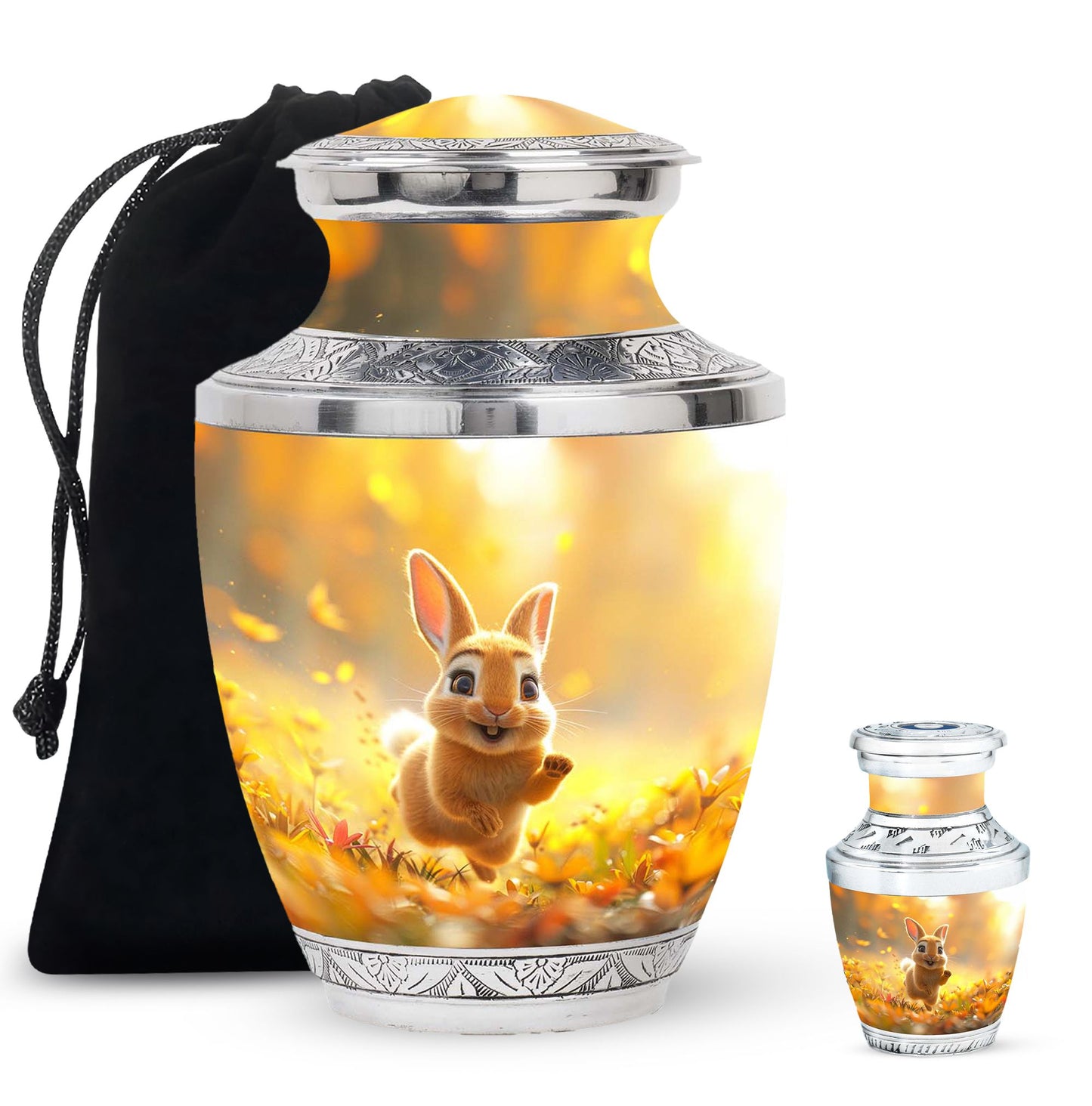 Personalized Rabbit Cremation Urn for Pet Ashes - 10-inch, 200 cu in - Yatskia