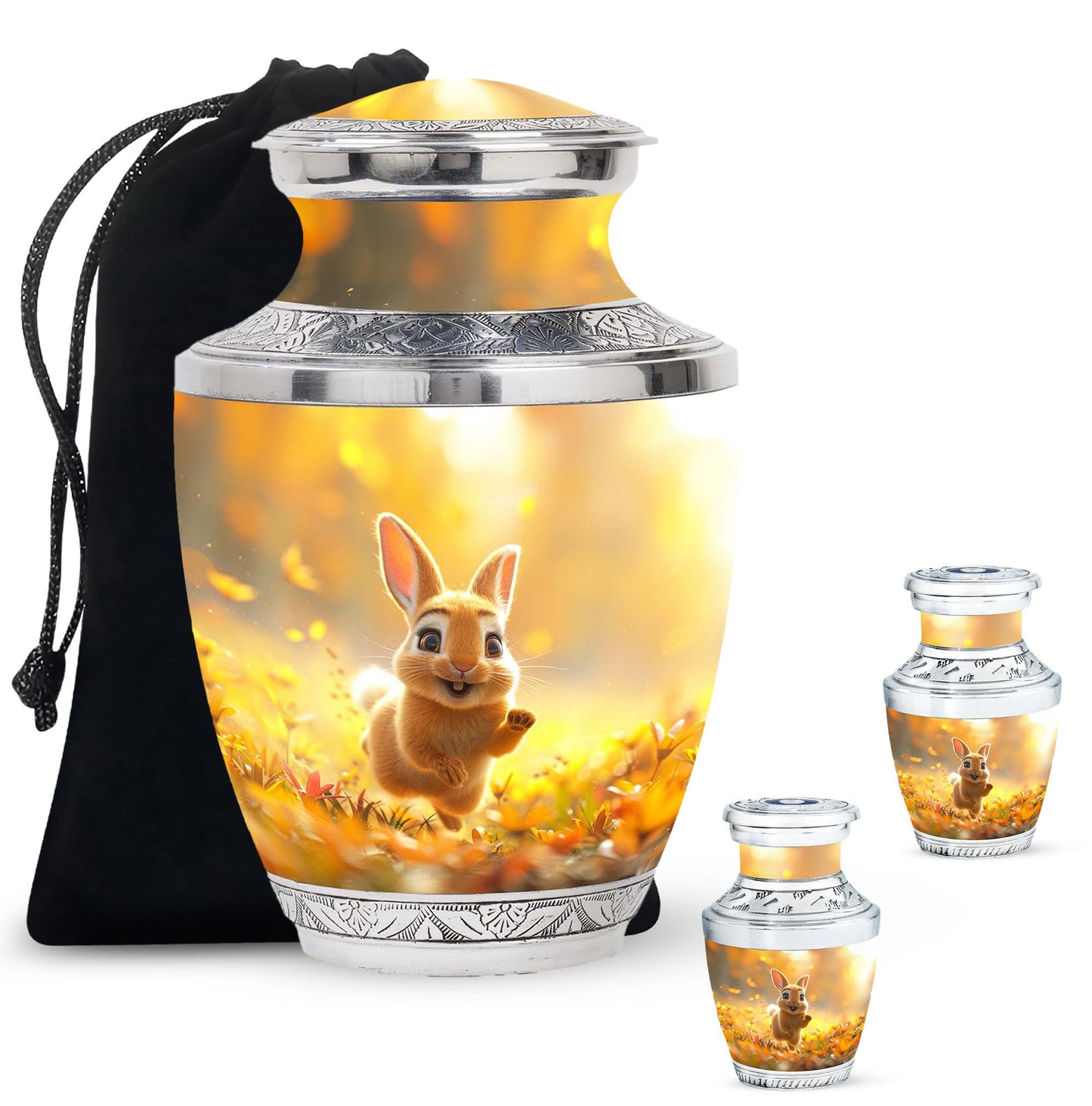 Personalized Rabbit Cremation Urn for Pet Ashes - 10-inch, 200 cu in - Yatskia