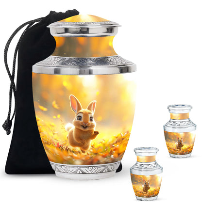 Personalized Rabbit Cremation Urn for Pet Ashes - 10-inch, 200 cu in - Yatskia