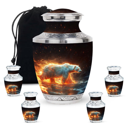 Personalized Bear Cremation Urn for Human Ashes - 10-inch, 200 cu in - Yatskia