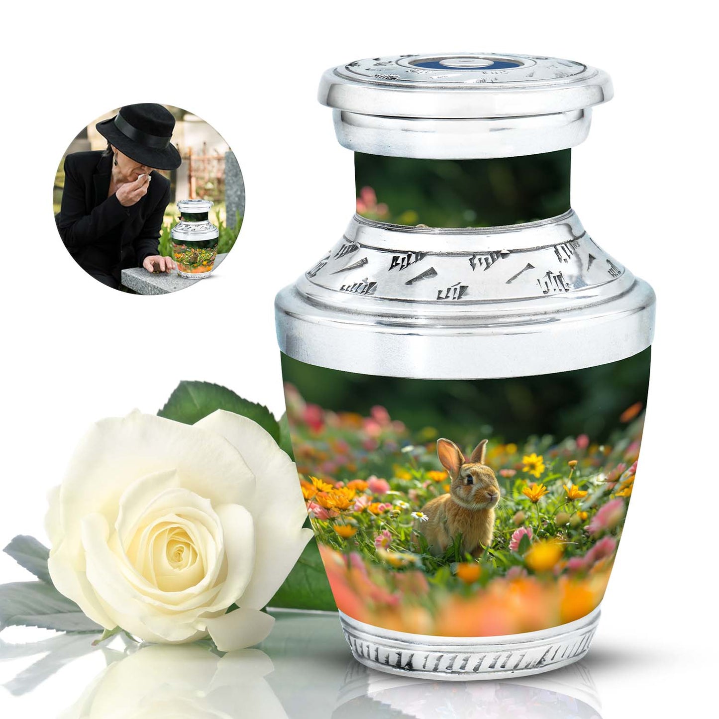 Personalized Rabbit Cremation Urn for Pet Ashes - 10-inch, 200 cu in - Yatskia