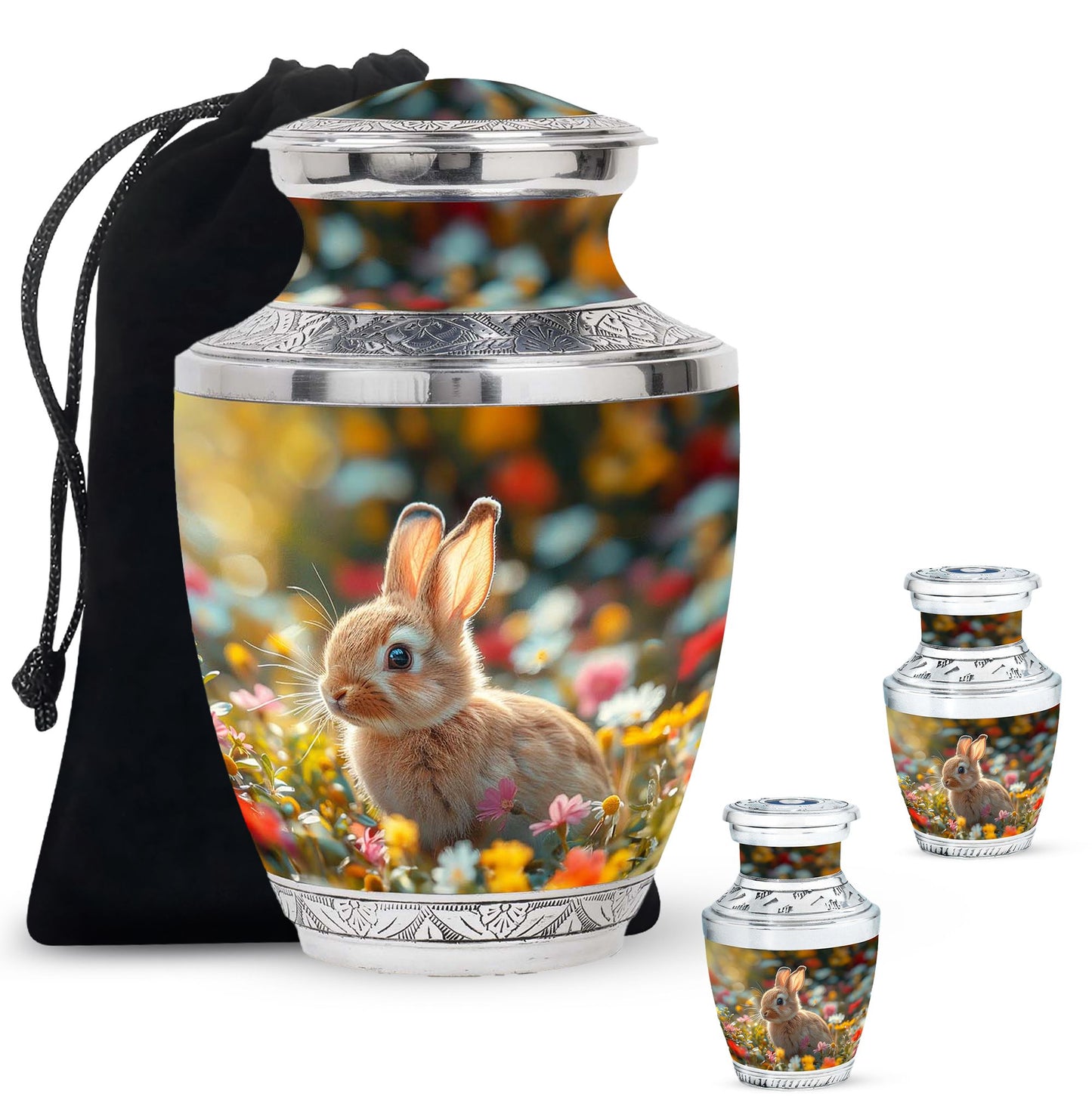 Personalized Rabbit Cremation Urn for Pet Ashes - 10-inch, 200 cu in - Yatskia