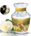 Golden Bunny Memorial Urn For Ashes - Rabbit Urns Funeral Large Urns