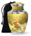 Golden Bunny Memorial Urn For Ashes - Rabbit Urns Funeral Large Urns