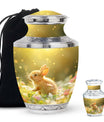 Golden Bunny Memorial Urn For Ashes - Rabbit Urns Funeral Large Urns