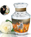 White Bunny Memorial Urn - Rabbit Funeral Large Cremation Urns For Women