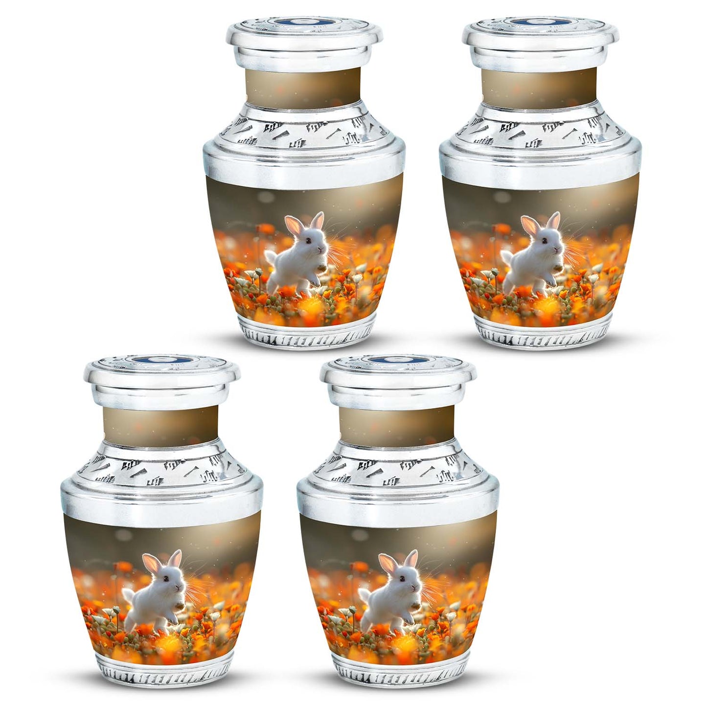 White Personalized Rabbit Cremation Urn for Pet Ashes - 10-inch, 200 cu in - Yatskia