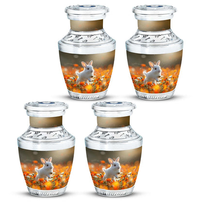 White Personalized Rabbit Cremation Urn for Pet Ashes - 10-inch, 200 cu in - Yatskia