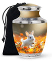 White Bunny Memorial Urn - Rabbit Funeral Large Cremation Urns For Women