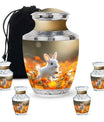 White Bunny Memorial Urn - Rabbit Funeral Large Cremation Urns For Women
