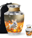 White Bunny Memorial Urn - Rabbit Funeral Large Cremation Urns For Women