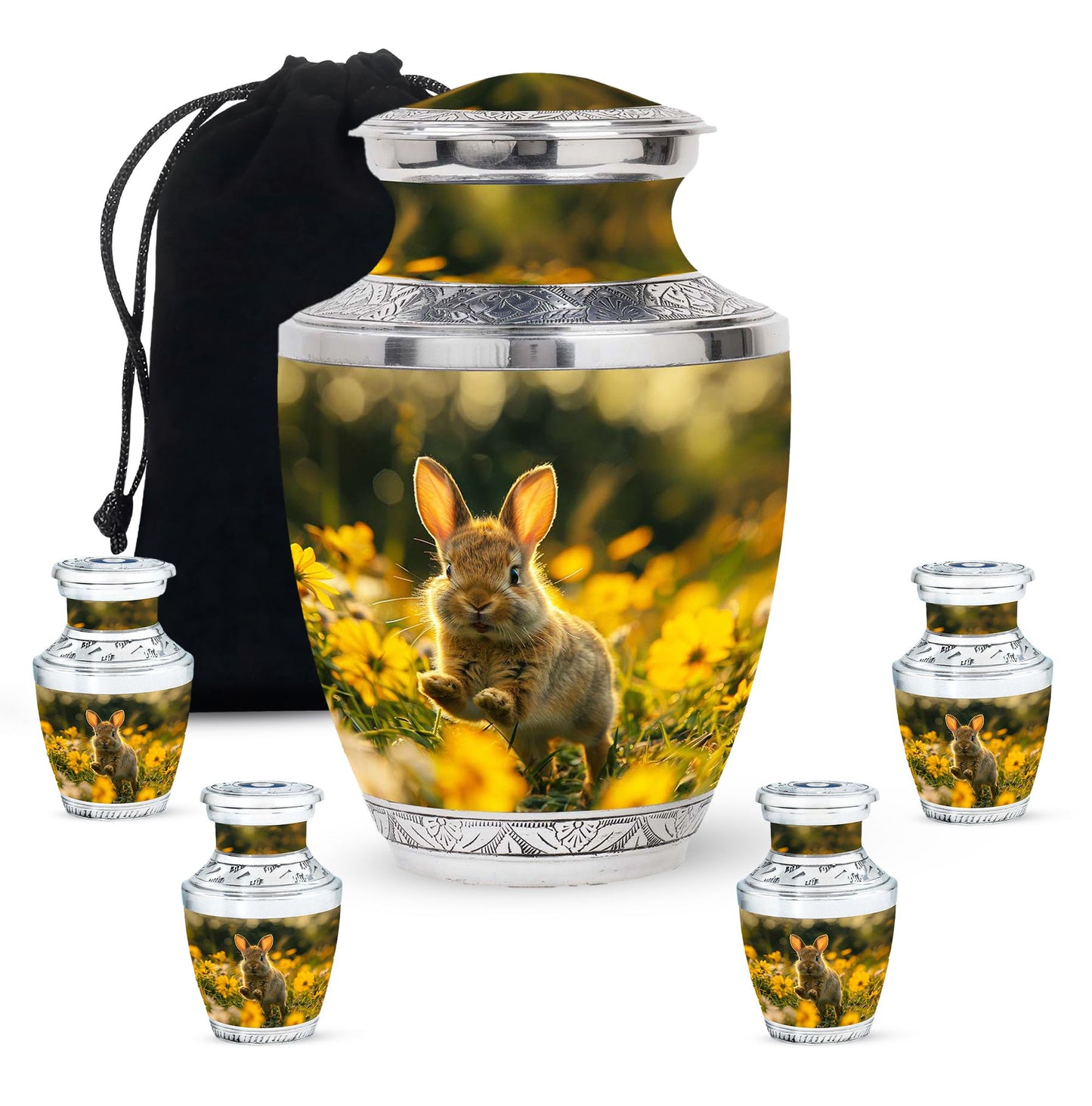 Personalized Rabbit Cremation Urn for Pet Ashes - 10-inch, 200 cu in - Yatskia