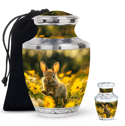 Personalized Rabbit Cremation Urn for Pet Ashes - 10-inch, 200 cu in - Yatskia