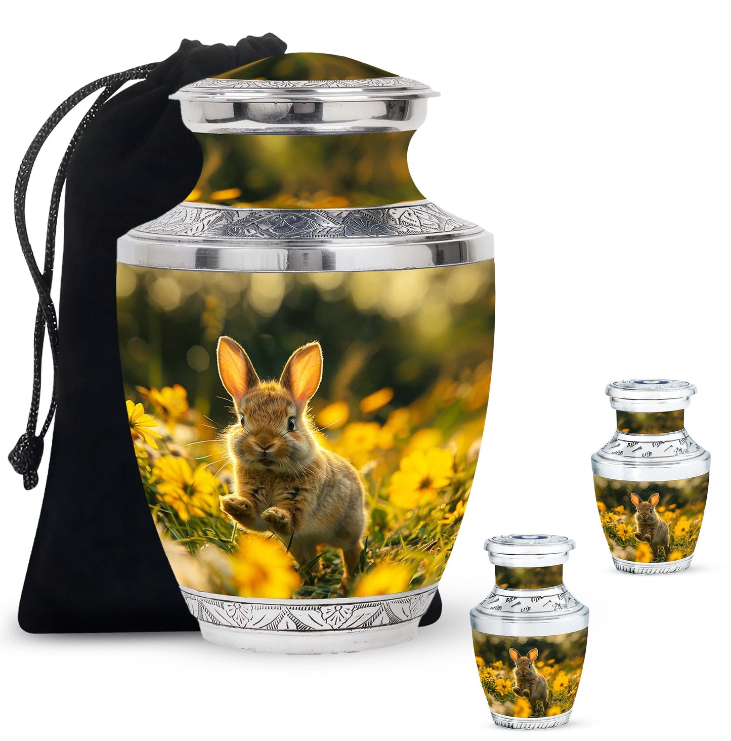 Personalized Rabbit Cremation Urn for Pet Ashes - 10-inch, 200 cu in - Yatskia