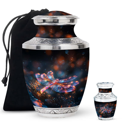 Personalized Dragonfly Cremation Urn for Human Ashes - 10-inch, 200 cu in - Yatskia