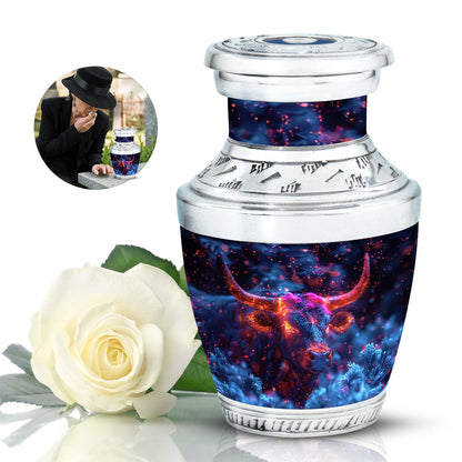 Personalized Bull Cremation Urn for Men - 10-inch, 200 cu in - Yatskia