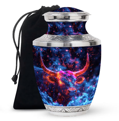 Personalized Bull Cremation Urn for Men - 10-inch, 200 cu in - Yatskia