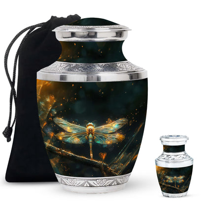 Personalized Dragonfly Keepsake Urn for Women - 10-inch, 200 cu in - Yatskia