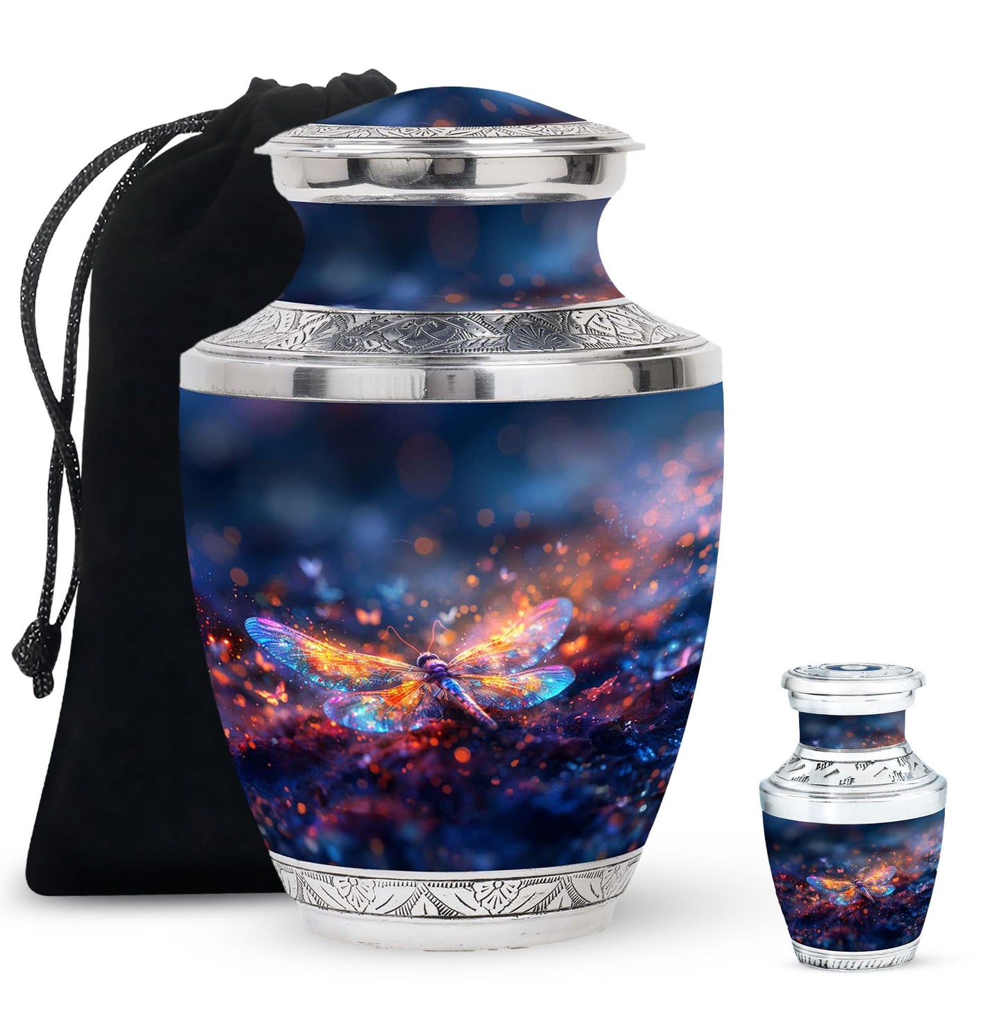 Personalized Dragonfly Cremation Urn for Human Ashes - 10-inch, 200 cu in - Yatskia