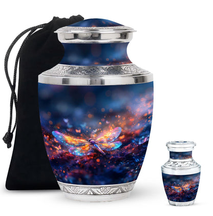 Personalized Dragonfly Cremation Urn for Human Ashes - 10-inch, 200 cu in - Yatskia
