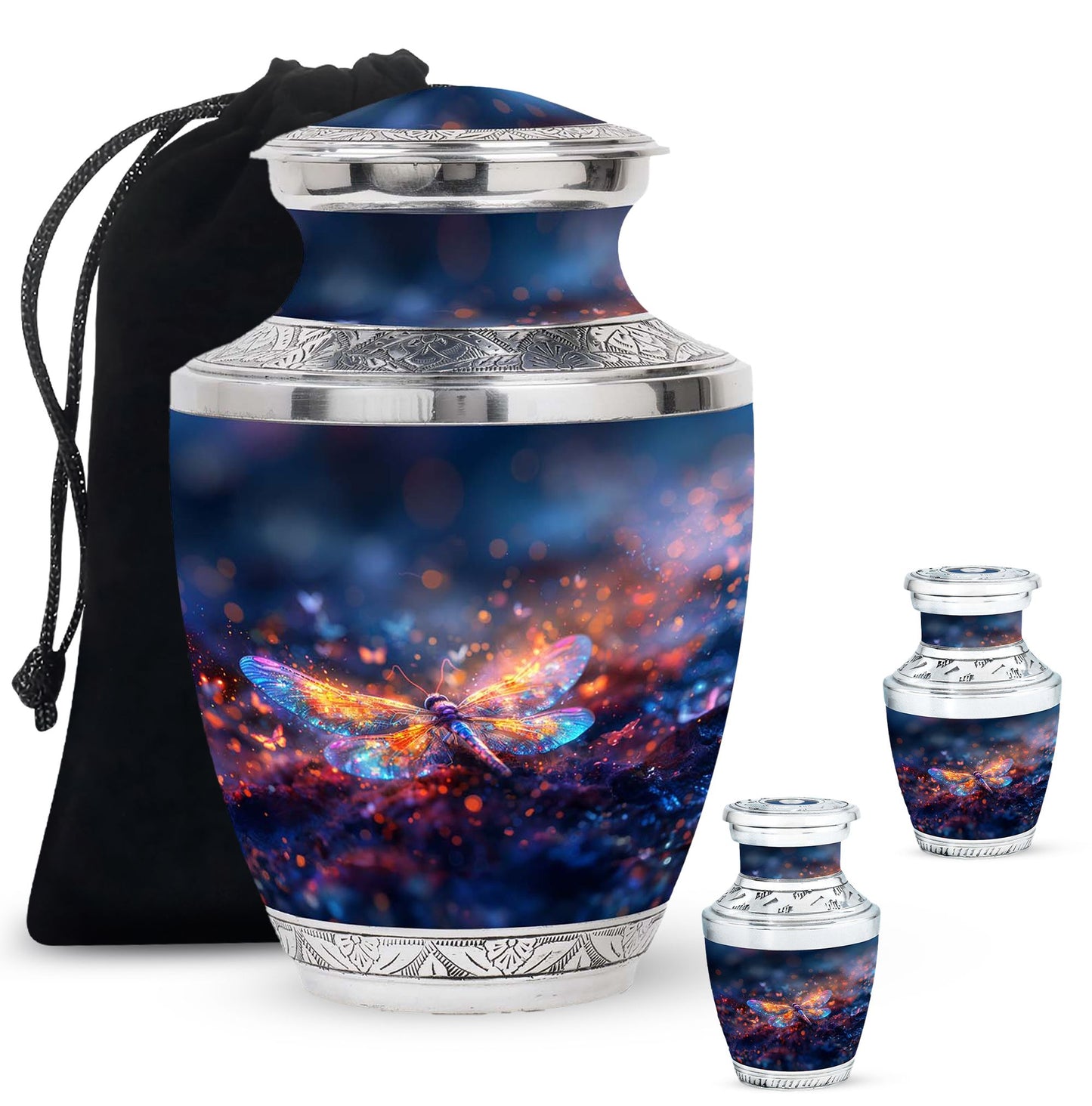 Personalized Dragonfly Cremation Urn for Human Ashes - 10-inch, 200 cu in - Yatskia