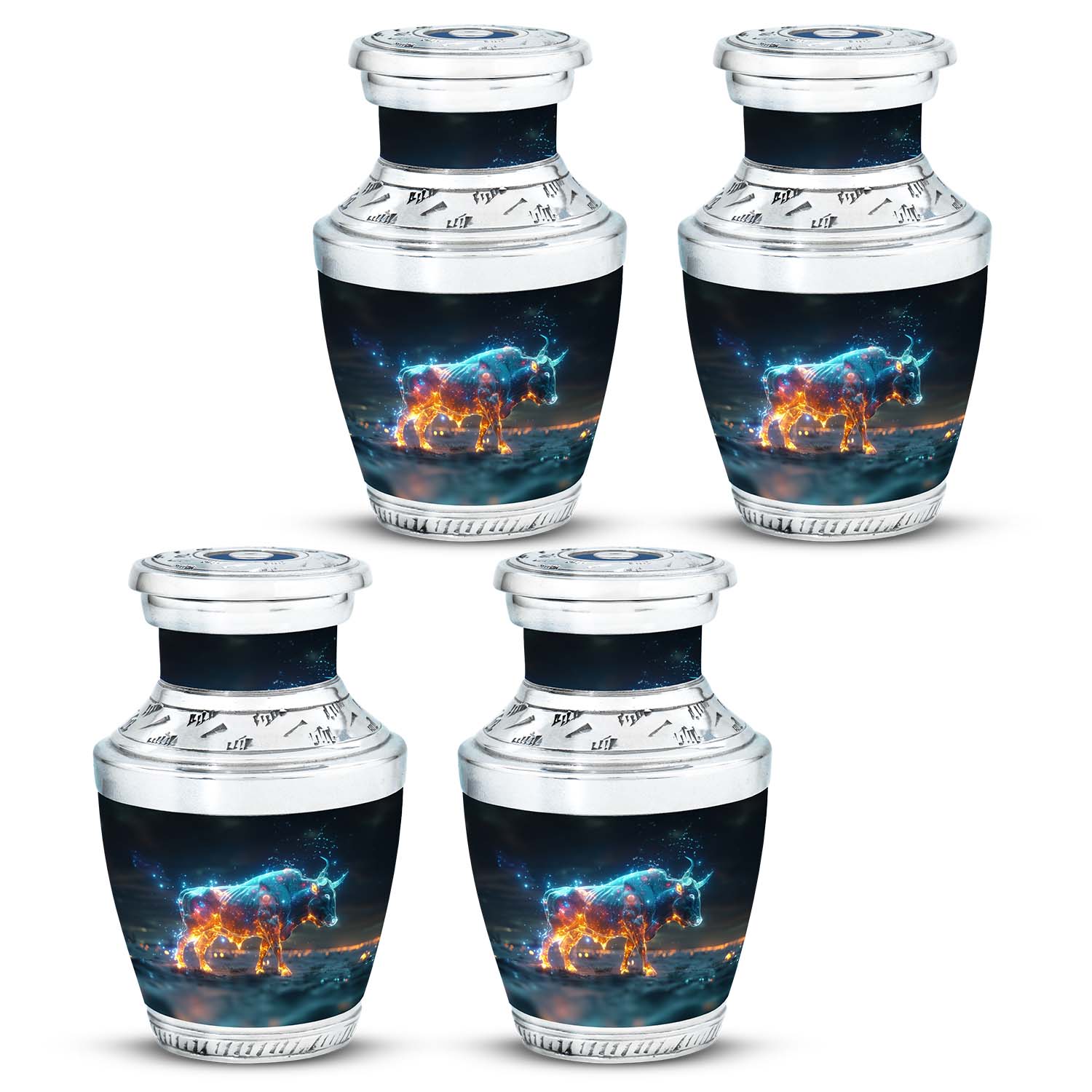 Stellar Taurus Glowing Urn - Bull Urn Memorial For Men & Women