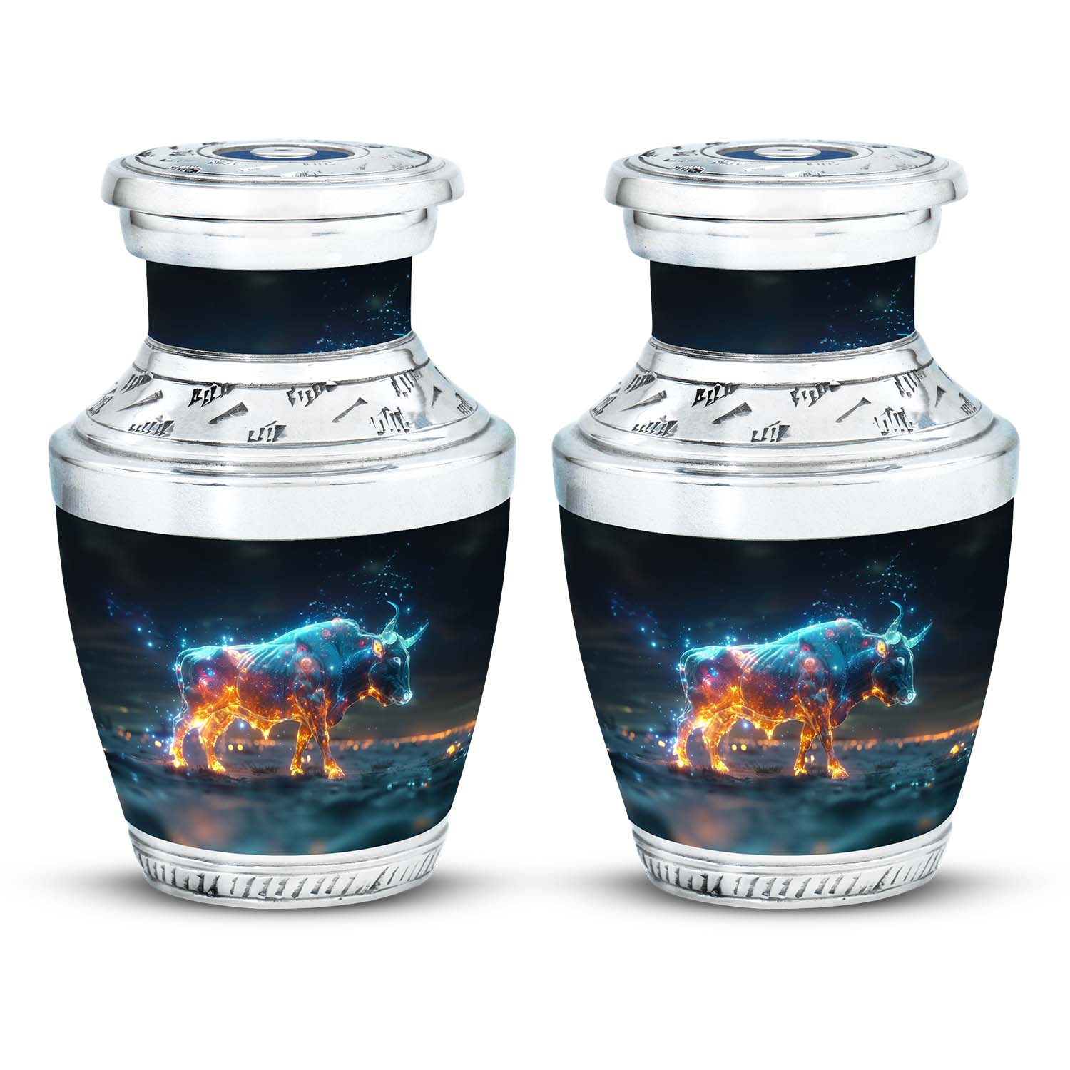 Stellar Taurus Glowing Urn - Bull Urn Memorial For Men & Women