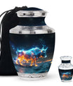 Stellar Taurus Glowing Urn - Bull Urn Memorial For Men & Women
