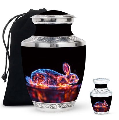 Personalized Rabbit Cremation Urn for Pet Ashes - 10-inch, 200 cu in - Yatskia