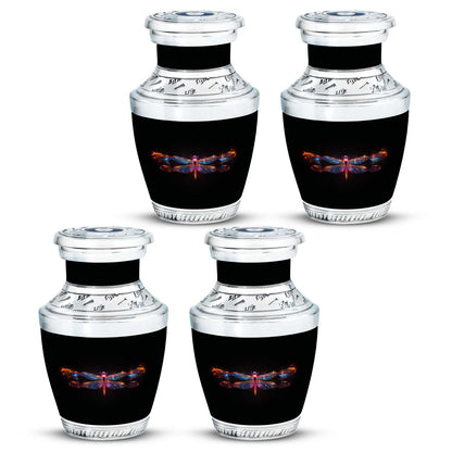 Black Personalized Dragonfly Cremation Urn for Women - 10-inch, 200 cu in - Yatskia