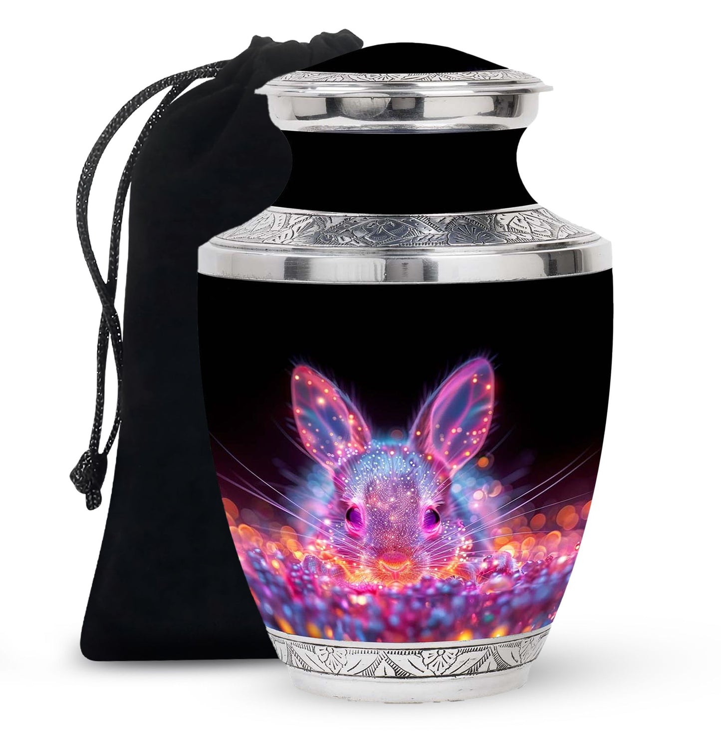 Pink Personalized Rabbit Cremation Urn for Pet Ashes - 10-inch, 200 cu in - Yatskia