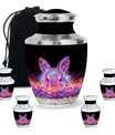 Ethereal Glowing Rabbit Memorial Urn - Pink Bunny Cremation Urn for Ashes