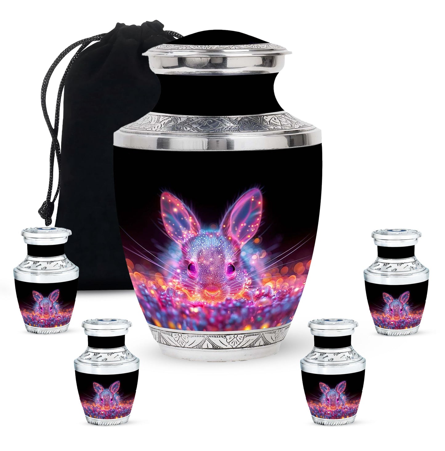 Pink Personalized Rabbit Cremation Urn for Pet Ashes - 10-inch, 200 cu in - Yatskia