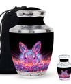 Ethereal Glowing Rabbit Memorial Urn - Pink Bunny Cremation Urn for Ashes