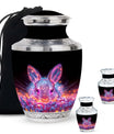 Ethereal Glowing Rabbit Memorial Urn - Pink Bunny Cremation Urn for Ashes