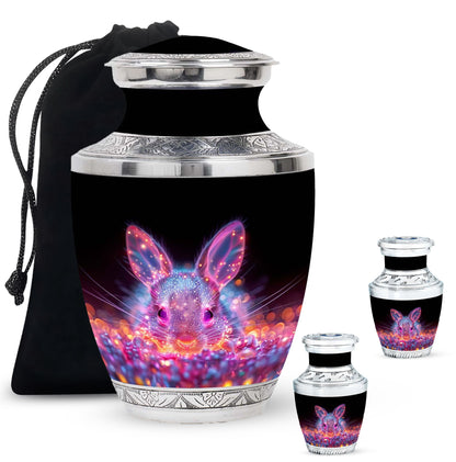 Pink Personalized Rabbit Cremation Urn for Pet Ashes - 10-inch, 200 cu in - Yatskia