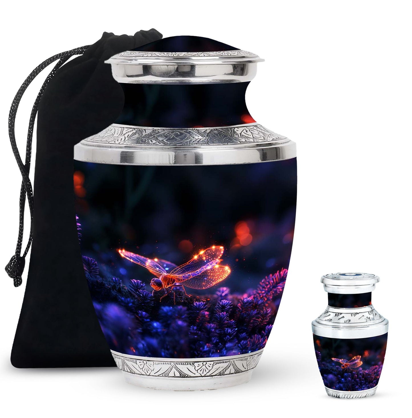 Personalized Dragonfly Cremation Urn for Human Ashes - 10-inch, 200 cu in - Yatskia