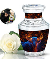 Fiery Horn Bull Memorial Urn For Ashes - Bull Cremation Ashes Urns